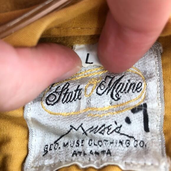 State Maine Vintage goldenrod jumpuit large Velveteen One Piece Wide lapel - Picture 8 of 16